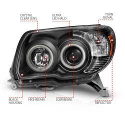 Anzo USA - Anzo USA Projector Headlight Set w/CCFL Halo Black for 4Runner 111320 - Image 4