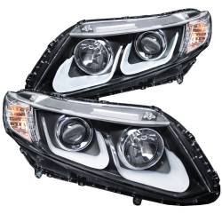 Anzo USA - Anzo USA Projector Headlight Set w/U-Bar Halo Black Honda Civic 121479 - Image 1