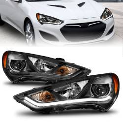 Anzo USA - Anzo USA Plank Style Projector Headlight Set Black for Genesis Coupe 121511 - Image 1