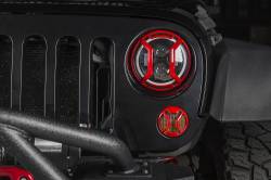 Rugged Ridge - Elite Euro Guard Kit Headlight Red 07-18 Jeep Wrangler JK/JKU - Image 3