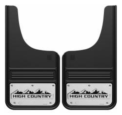 Gatorback - Gatorback 12"x23" Cut-Style Black Mud Flaps High Country Logo GB1223CUTHC - Image 1