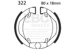 EBC Motorcycle Brakes - EBC Motorcycle Brakes 322 Plain Motorcycle Replacement Brake Shoes - Image 1