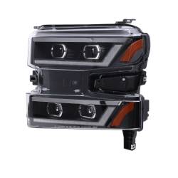 Winjet - Winjet CHRNG0705JI-BC-D5 Black/Clear LED Headlight Lens for Chevy Silverado - Image 1