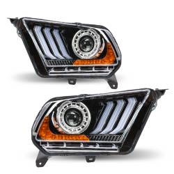 Winjet - Winjet CHRNG0612-B-SQ Black/Clear DRL Projector Headlight for 10-12 Ford Mustang - Image 2
