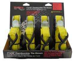 TrailFX - TrailFX A21023Y Cargo Tie Down 10' x 1 400Lb Load w/Cam Buckle Yellow 4Pc - Image 1