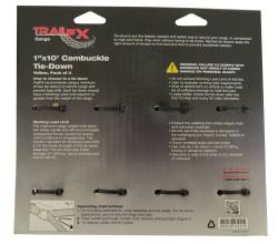 TrailFX - TrailFX A21023Y Cargo Tie Down 10' x 1 400Lb Load w/Cam Buckle Yellow 4Pc - Image 2