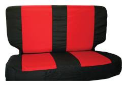 RT Offroad - RT Offroad SCP20130 Seat Cover Rear Black & Red for 97-02 Jeep Wrangler TJ - Image 1