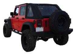 RT Offroad - RT Offroad BRT20135T Black Sailcloth Bowless Top w/Tinted Windows for JK 4-Door - Image 1