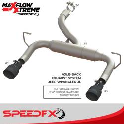 SpeedFx - SpeedFX 50601 MaxFlow Xtreme Axle-Back Exhaust Kit Dual Exit 4" Black Tips - Image 2