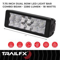 TrailFX - TrailFX 6DRSCM Light Bar LED 6" 18W Flood/Spot 2280LM Black w/Harness & Bracket - Image 2