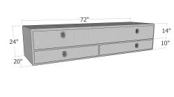 Unique Truck Accessories - Unique Truck TB400-72-BD 72"x20"x24" Stake Bed Contr. TopSider w/Button Drawers - Image 1