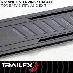 TrailFX - TrailFX AL6009B Rocker Panel Mount 6.5" Black Aluminum Side Steps Ranger Crew - Image 2