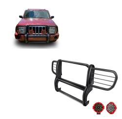 Black Horse Off Road - Black Horse 17A081000MA-PLR Black Grille Guard w/LED for 06-10 Jeep Commander - Image 1