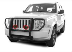 Black Horse Off Road - Black Horse 17A086400A-PLR Black Grille Guard w/LED for 08-12 Jeep Liberty - Image 2