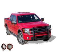 Black Horse Off Road - Black Horse 17FP30MA-PLFR Black Grille Guard w/LED for 09-14 Ford F150 - Image 2
