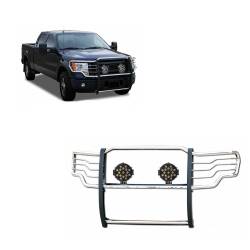 Black Horse Off Road - Black Horse 17FP32MSS-PLB SS Grille Guard w/LED for 15-25 Ford F150 - Image 1