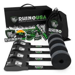 Rhino USA - Rhino USA LASHING-STRAP-4PK Black Lashing Straps 1"x12' 4pc - Image 1