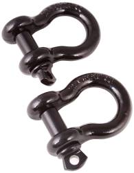 Rugged Ridge - Rugged Ridge 3/4" D-Ring Shackles 9500lbs Black Pair 11235.04 - Image 1
