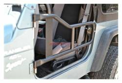 Steinjager - Steinjager Front Tubular Trail Doors-Texturized Black for Wrangler TJ J0041016 - Image 1