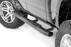 Rough Country 4.5" Oval Tube Nerf Steps Black for 19-24 Ram 1500 Crew 21004