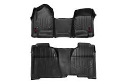 Rough Country Fr/Rr Floor Liners Black 14-18 Silverado/Sierra Crew M-21143