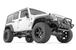 Rough Country Suspension Systems - Rough Country Contoured Drop Step Nerf Bars Black for Wrangler JK 4DR 90765B - Image 3
