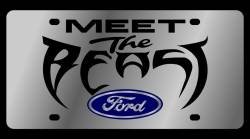 Eurosport Daytona - Eurosport Daytona 1576-1 Stainless License Plate Ford Meet The Beast Logo - Image 1