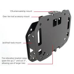 Go Rhino - Go Rhino 372000T Rockline Spare Tire Relocation Kit Tip for 18-19 Wrangler JL - Image 8