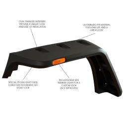 Rugged Ridge - Rugged Ridge 11640.10 Hurricane Flat Fender Flare Kit 07-18 Jeep Wrangler JK - Image 1