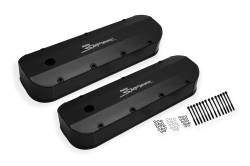 Holley Sniper EFI - Holley Sniper EFI 890002B Sniper Valve Cover Fabricated Aluminum BBC Black - Image 1
