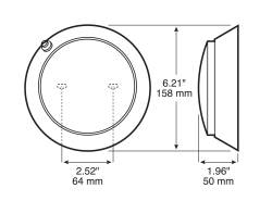 Peterson - Peterson V390S Corrosion-Resistant Dome Light w/Switch 6-5/16" Diameter - Image 1