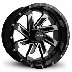 HD Wheels - HD Wheels Saw 12x7 4x4.0 -14mm Gloss Black/Machined SA127042-14BK - Image 1