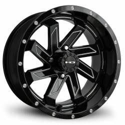 HD Wheels - HD Wheels Saw 12x7 4x4.0 -14mm Gloss Black/Milled SA127042-14GB-M - Image 1