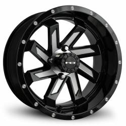 HD Wheels - HD Wheels Saw 12x7 4x4.0 -14mm Gloss Black/Milled SA127042-14ML3 - Image 1