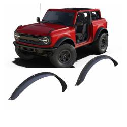 Black Horse Off Road - Black Horse FF-FBFR22 Front/Rear Fender Flares Black for 21-24 Ford Bronco - Image 2