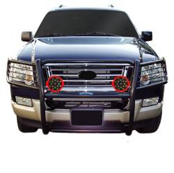 Black Horse Off Road - Black Horse 17A047600MA-PLR Black Grille Guard w/LED for Explorer - Image 2