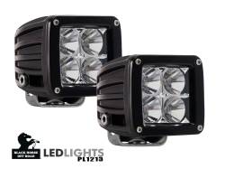 Black Horse Off Road - Black Horse PL1213 LED 4" Cube Lights Clear Universal - Image 1