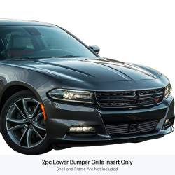 APS - APS Stainless Billet Bumper Grille Black for 15-23 Charger SXT GR04FFC45J - Image 1