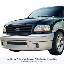 APS - APS Stainless Billet Grille Black 01-03 F150 Harley Davidson GR06FGF56J - Image 1