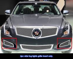 APS - APS Wire Mesh Fog Light Grilles-Polish 13-14 Cadillac ATS GR01GEI54T - Image 1