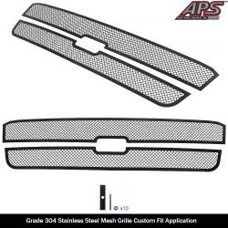 APS - APS Wire Mesh Grille Black 03-05 Silverado 1500/2500/3500 GR03GEG17H - Image 2