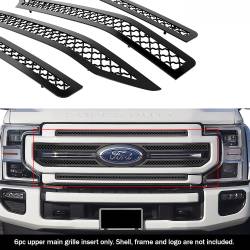 APS - APS Wire Mesh Grille Black 20-22 Ford Super Duty Lariat GR06GEJ80K - Image 1