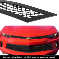 APS - APS Wire Mesh Grille Black 16-18 Chevrolet Camaro 1SS GR03GFC65H - Image 1