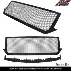 APS - APS Wire Mesh Grille Black 16-18 Silverado 1500 GR03GFC75K - Image 2