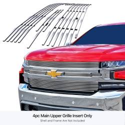 APS - APS Stainless Billet Grille-Polish 19-22 Chevrolet Silverado 1500 GR03FEF55S - Image 1