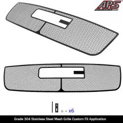 APS - APS Wire Mesh Grille Black 03-06 GMC Sierra 1500/HD GR07GEG71H - Image 2