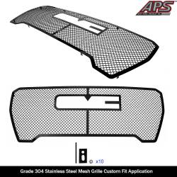 APS - APS Wire Mesh Grille Black 19-21 GMC Sierra 1500 SLT/AT4 GR07GEJ34K - Image 2