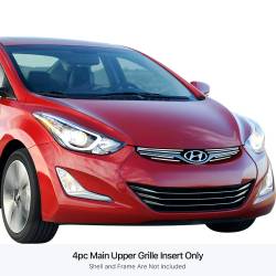 APS - APS Stainless Billet Grille-Polish for 12-16 Hyundai Elantra GR25FFI47S - Image 1