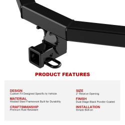 APS - APS HT24CJA46 Class III 2" Trailer Receiver Hitch for Honda Pilot/Acura MDX - Image 5