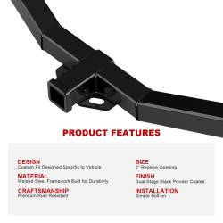 APS - APS Class III 2" Trailer Receiver Hitch for 09-20 Dodge Journey HT24CJB01 - Image 5